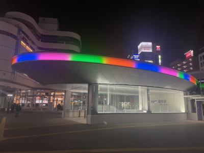 広場口ライトアップの写真