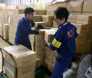 (本部)物資運搬訓練の様子
