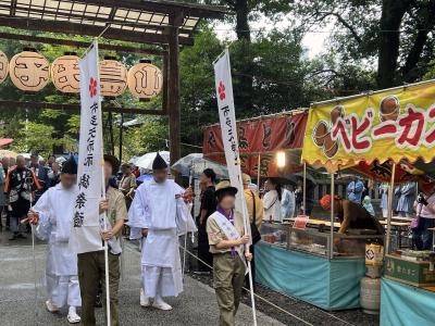 神社から調布駅前へ向かう写真