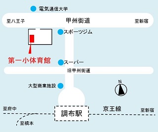 第一小学校体育館の地図