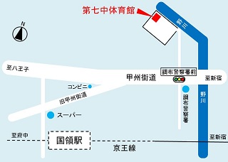 第七中学校体育館の地図