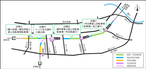 鉄道敷地の案内図