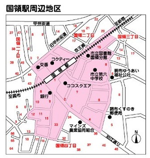 国領駅周辺地区の地図の画像