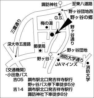 野ヶ谷の郷への地図